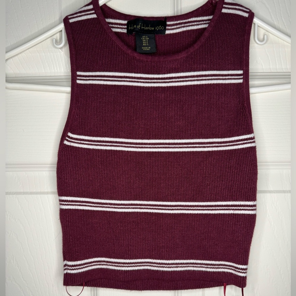NWOT Striped Ribbed Crop Top Small - Picture 4 of 4